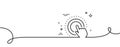 Click hand line icon. Touchscreen gesture sign. Push action. Continuous line with curl. Vector Royalty Free Stock Photo