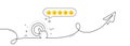 Click hand line icon. Touchscreen gesture sign. Push action. Continuous line with plane. Vector