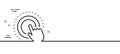 Click hand line icon. Touchscreen gesture sign. Push action. Minimal line pattern banner. Vector