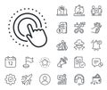 Click hand line icon. Touchscreen gesture sign. Push action. Salaryman, gender equality and alert bell. Vector Royalty Free Stock Photo