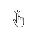 Click hand outline icon. linear style sign