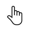 Click hand vector icon. Pointing finger sign. Cursor pointer symbol. Web and application interface image.