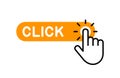 Click here button with hand icon Royalty Free Stock Photo