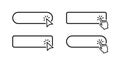 Click Here Button with hand or mouse cursor. Click here web button vector. Action button set Royalty Free Stock Photo