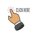 Click here button vector. Royalty Free Stock Photo