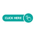 Click here button with hand pointer clicking