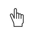 Click here the button hand vector icon line art. Simple modern design illustration