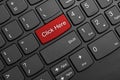 Click here button on keyboard Royalty Free Stock Photo