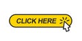 Click here. Button with mouse cursor icon. Royalty Free Stock Photo
