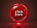 Click here button with red reflection Royalty Free Stock Photo