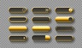 Click here button set, link mouse click, transparent background. Vector illustration Royalty Free Stock Photo