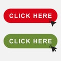 Click here buttons with pointer. Royalty Free Stock Photo