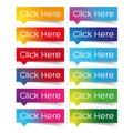 Click Here Colorful label set Royalty Free Stock Photo