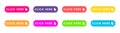 Click here colorful set of buttons. web icons isolated on white background Royalty Free Stock Photo
