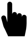 Click here cursor. Black hand pointer. Press icon