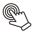 Click here line interface bar with cursor arrow or hand. Ui element search, buy field, link. button for click. Push