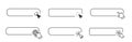 Click here line frame, interface bar with cursor arrow or hand. Ui element search, buy field, link. button for click Royalty Free Stock Photo