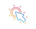 Click here line icon. Push the button sign. Vector Royalty Free Stock Photo