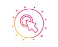 Click here line icon. Push the button sign. Vector Royalty Free Stock Photo