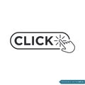 Click Here Pointer Icon Vector Template Flat Illustration Design Royalty Free Stock Photo