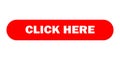 Click here red button, vector icon for concept design Royalty Free Stock Photo