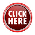 Click Here round metallic red button Royalty Free Stock Photo