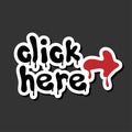 Click here sticker for social media post Royalty Free Stock Photo