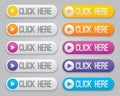 Click here vector buttons collection. Internet clicking button icons