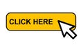 Click here web button, internet flat pointer design, press link vector illustration Royalty Free Stock Photo
