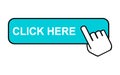 Click here web button, internet flat pointer design, press link vector illustration Royalty Free Stock Photo