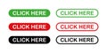 Click here web button. Vector isolated elements. click here sign. Push button. Stock vector Royalty Free Stock Photo