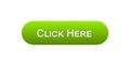 Click here web interface button green color, browsing web-site, advertising