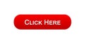 Click here web interface button red color, browsing web-site, advertising Royalty Free Stock Photo