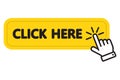 Click here yellow button, with hand pointing icon