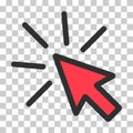 Click icon arrow mouse, web button cursor. Digital design vector illustration Royalty Free Stock Photo