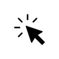 Click icon. Cursor icon. Computer mouse click cursor black arrow icons Royalty Free Stock Photo