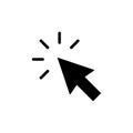 Click icon. Cursor icon. Computer mouse click cursor black arrow icons Royalty Free Stock Photo