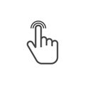 Click icon. Finger tap click. Hand index finger on a grey colored background. Vector Royalty Free Stock Photo