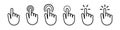 Click icon, mouse cursor vector pointer. finger point web internet link in computer. hand symbol isolated on white background