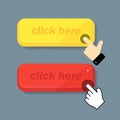 Click the icon. Mouse, finger clicks on an object. Vector illustration