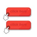 Click the icon. Mouse, finger clicks on an object. Vector illustration