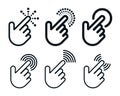 Click icon set with hand shapes Royalty Free Stock Photo