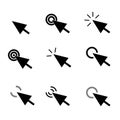 Click icon in trendy flat style on white background. arrow click Royalty Free Stock Photo