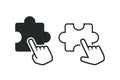 Click jigsaw icon. Illustration vector Royalty Free Stock Photo