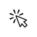 Click line icon in flat style. Click symbol Royalty Free Stock Photo