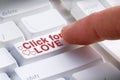 Click for LOVE button on computer keyboard online dating search