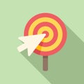 Click marketing target icon flat vector. Digital mix