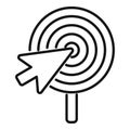 Click marketing target icon outline vector. Digital mix