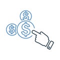 Click, monetize, paid, optimization icon. Editable vector graphics