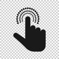 Click mouse icon in transparent style. Pointer vector illustration on isolated background. Hand push button business concept Royalty Free Stock Photo